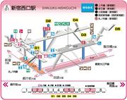 来月にも東京都交通局が米アップルの「ｉＰａｄ」と「ｉＰｈｏｎｅ」に配信予定の駅立体地図（都営地下鉄大江戸線「新宿西口駅」）。配信する鉄道写真は現在、厳選中という（都交通局提供）
