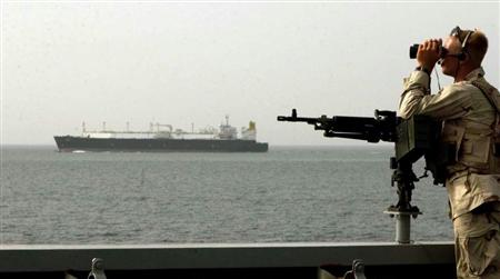 ペルシャ湾を警備する米海軍第５艦隊（米海軍ホームページから）