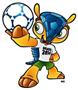 ２０１４年ワールドカップ（Ｗ杯）ブラジル大会（サッカー）の公式マスコット「フレコ（Fuleco）」。フレコはポルトガル語でサッカーを意味する「futebol」と、エコロジーを意味する「ecologia」を組み合わせた造語。ブラジルの固有種で、絶滅の恐れがあるミツオビアルマジロを採用した。