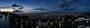 藻岩山の山頂から撮影。日没後２０分のトワイライトタイムの札幌の街の明かりと夕景も、スケール感を入れて同時に表現できるのが、パノラマ機能の面白さの一つだ＝２０１５年９月５日、北海道札幌市中央区（野口隆史さん撮影）