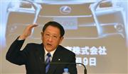決算発表するトヨタ自動車の豊田章男社長＝９日午後、東京都文京区