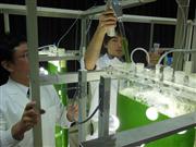 ＩＨＩが報道陣に公開した藻から油を取り出す技術の実験施設＝７日、横浜市磯子区