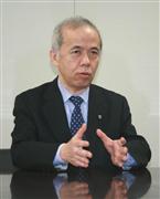 インタビューに応える東京電力の広瀬直己社長＝９日午前、東京・内幸町の東電本店（吉村英輝撮影）