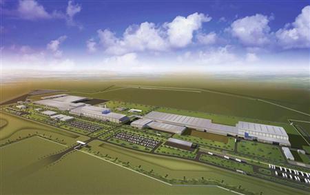 マツダが２０１４年３月までに稼働を予定しているメキシコ新工場の完成予想図