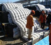放射性廃棄物を埋め立て処分する際に覆う隔壁層の新工法「ベントスロープF工法」＝東京都清瀬市の大林組技術研究所