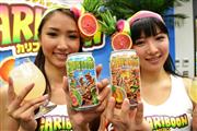 キリンビールが５月に発売するＲＴＤの新商品「キリンカリブーン」＝２０日、東京都千代田区