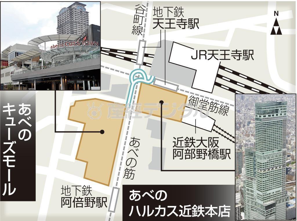 あべのキューズモールとあべのハルカス近鉄本店