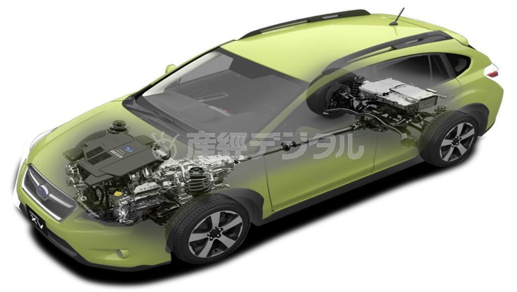 富士重工業が発売するハイブリッド車「スバルＸＶハイブリッド」。低重心の構造となるよう工夫し、俊敏なハンドリングを実現した（同社提供）