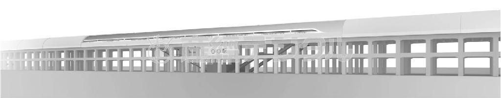 リニア中央新幹線で、地上に設置される「中間駅」のイメージ（斜めからの外観透視図、ＪＲ東海提供）