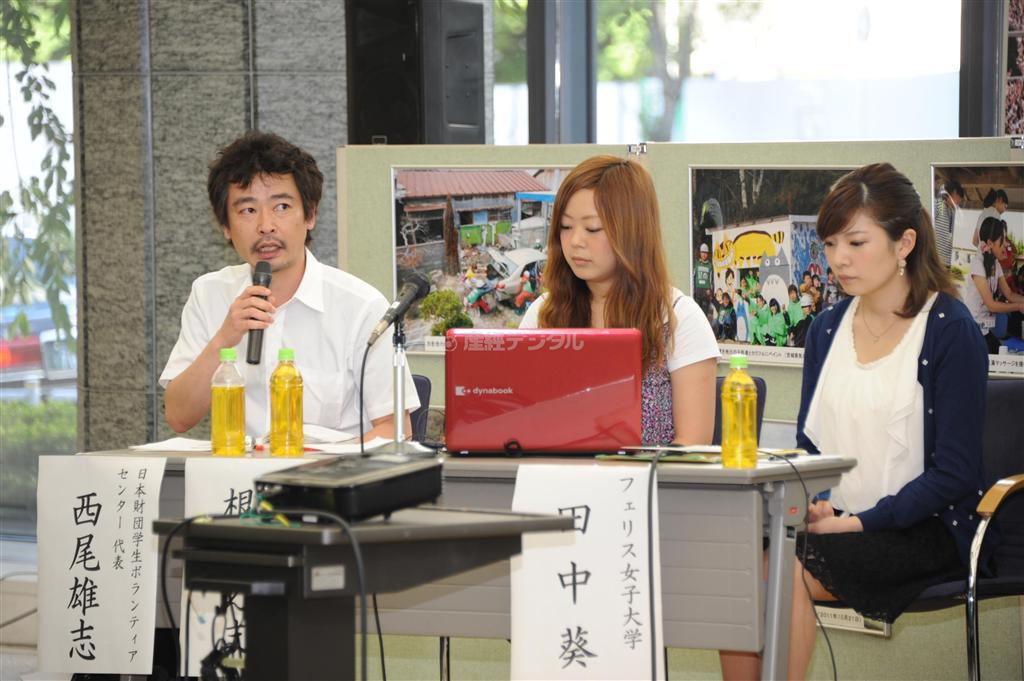 座談会に参加した大学生の田中葵さん＝２０１３（平成２５）年６月２７日、東京都港区赤坂の日本財団（日本財団撮影）