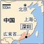 中国・広東省の経済特区、深●（＝土へんに川、しんせん）、上海市