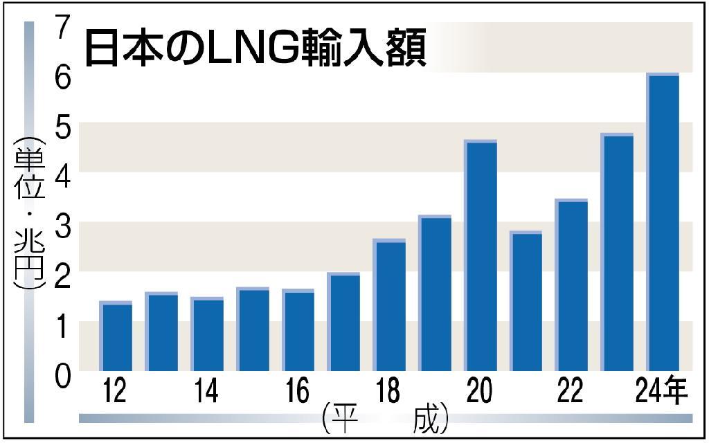 日本のＬＮＧ輸入額
