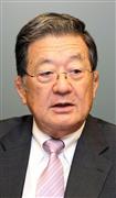 インタビューに応じる新日鉄住金の宗岡正二会長