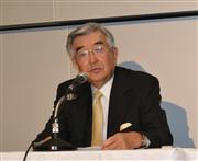 会見する日本取引所グループの斉藤惇最高経営責任者（ＣＥＯ）