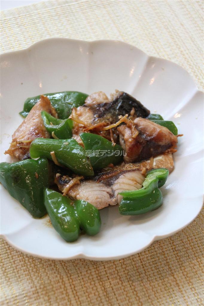 サバとピーマンのみそ煮。※２０３ｋｃａｌ、塩分１．１グラム（１人分）