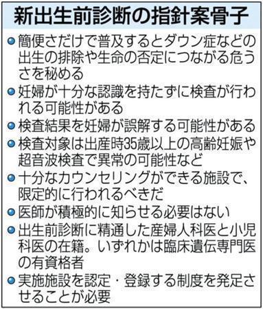新出生前診断の指針案骨子＝２０１２年１２月１８日現在