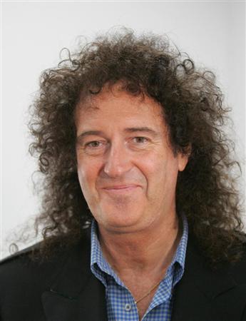 英ロックバンド「クイーン」のギタリスト、ブライアン・メイさん＝２００５年１０月２４日、千葉県成田市（斎藤浩一撮影）