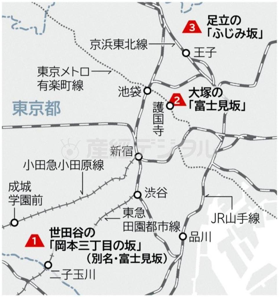 東京２３区の富士見坂で富士山を拝もう