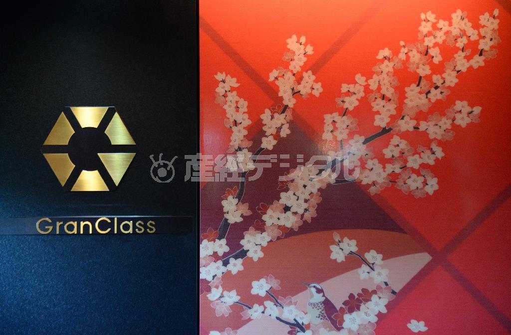 グランクラスとグリーン車をつなぐデッキに施されたデザイン