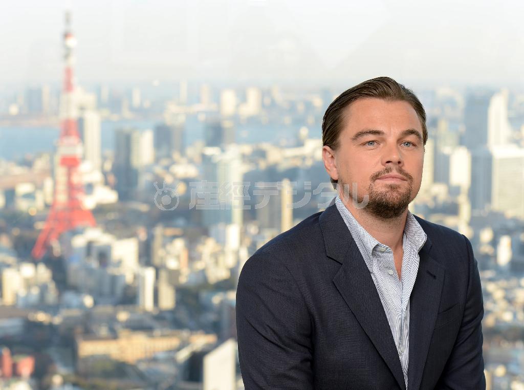 落ち着いた口調と余裕たっぷりの物腰に、俳優として数々のキャリアを積んできたレオナルド・ディカプリオの自信がうかがえた＝２０１４年１月２９日午後、東京都港区（鴨川一也撮影）