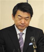 会見する橋下徹・大阪市長＝３日午後、大阪市中央区（沢野貴信撮影）