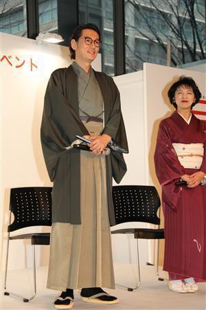 京都観光キャンペーンのイベントに登場した井浦新（いうら・あらた）さん。「京都は世界の宝、日本の誇り」と熱く語った＝２０１４年２月４日、東京都千代田区（田中幸美撮影）