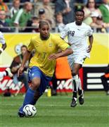 サッカーの元ブラジル代表ＦＷ、アドリアーノ＝２００６年６月２７日、ドイツ・ドルトムント（小倉元司撮影）