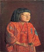 岸田劉生「童女図（麗子立像）」１９２３年、油彩＿神奈川県立近代美術館蔵（世田谷美術館提供）