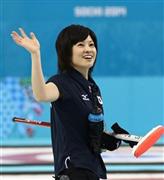 カーリング女子を５位に導いた船山弓枝＝２０１４年２月１６日、ロシア・ソチ（大里直也撮影）