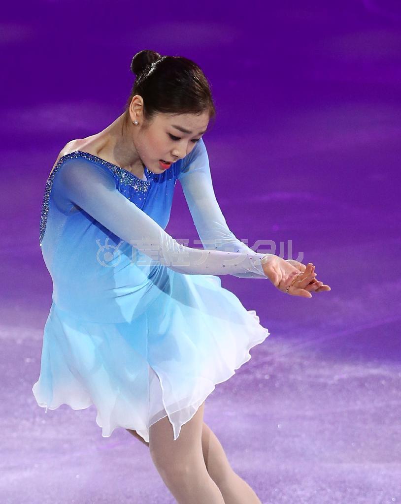 金妍児（キム・ヨナ）もエキシビションで、さすがの情感豊かな演技を見せた＝２０１４年２月２２日、ロシア・ソチのアイスベルク・スケーティング・パレス（大里直也撮影）