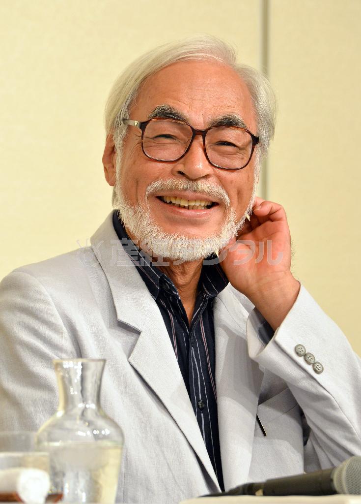 ２０１３年９月６日、引退会見に臨む宮崎駿監督＝東京都武蔵野市（今井正人撮影）