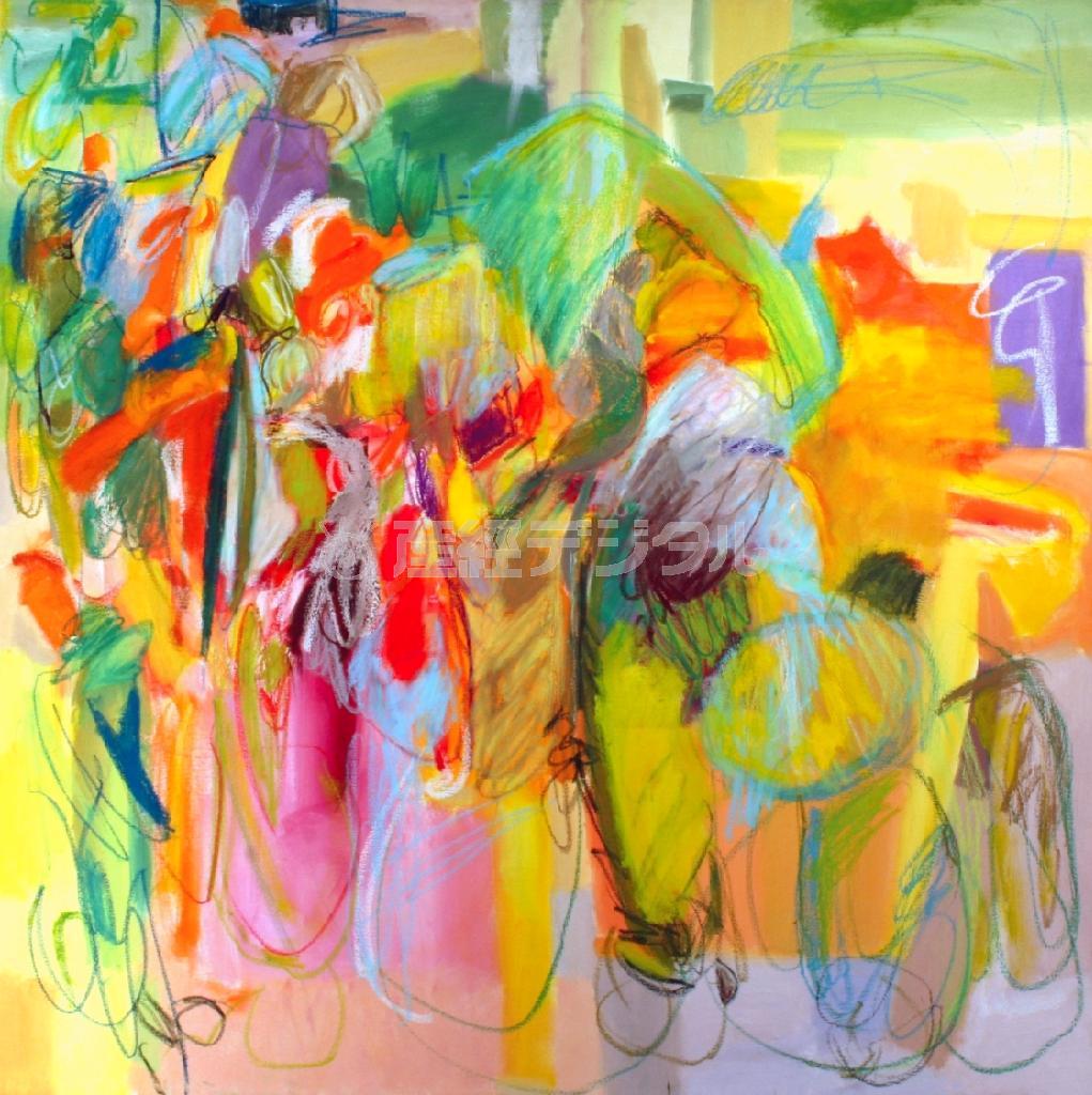 武居京子「ｃｏｌｏｒ＃１（ｙｅｌｌｏｗ＿ａｎｄ＿ｇｒｅｅｎ）」２００８年（ポーラミュージアム提供）