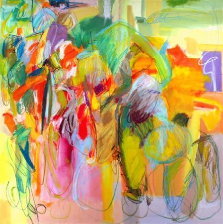 武居京子「ｃｏｌｏｒ＃１（ｙｅｌｌｏｗ＿ａｎｄ＿ｇｒｅｅｎ）」２００８年（ポーラミュージアム提供）