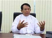ミャンマー初のＬＣＣ、ゴールデン・ミャンマー・エアラインズのアウン・ジー社長＝ヤンゴンのＧＭＡ本社