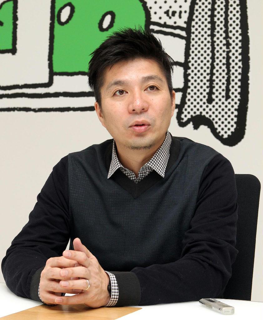 「最近、父に『晋のような社長の下で働きたかった』と言われたんですよ」と、うれしそうに話す藤田晋さん（野村成次撮影）