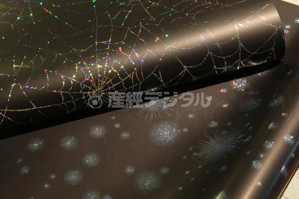 蜘蛛の巣やスターダスト柄のアクセント壁紙（１万５８００円）はポイント使いがお薦め