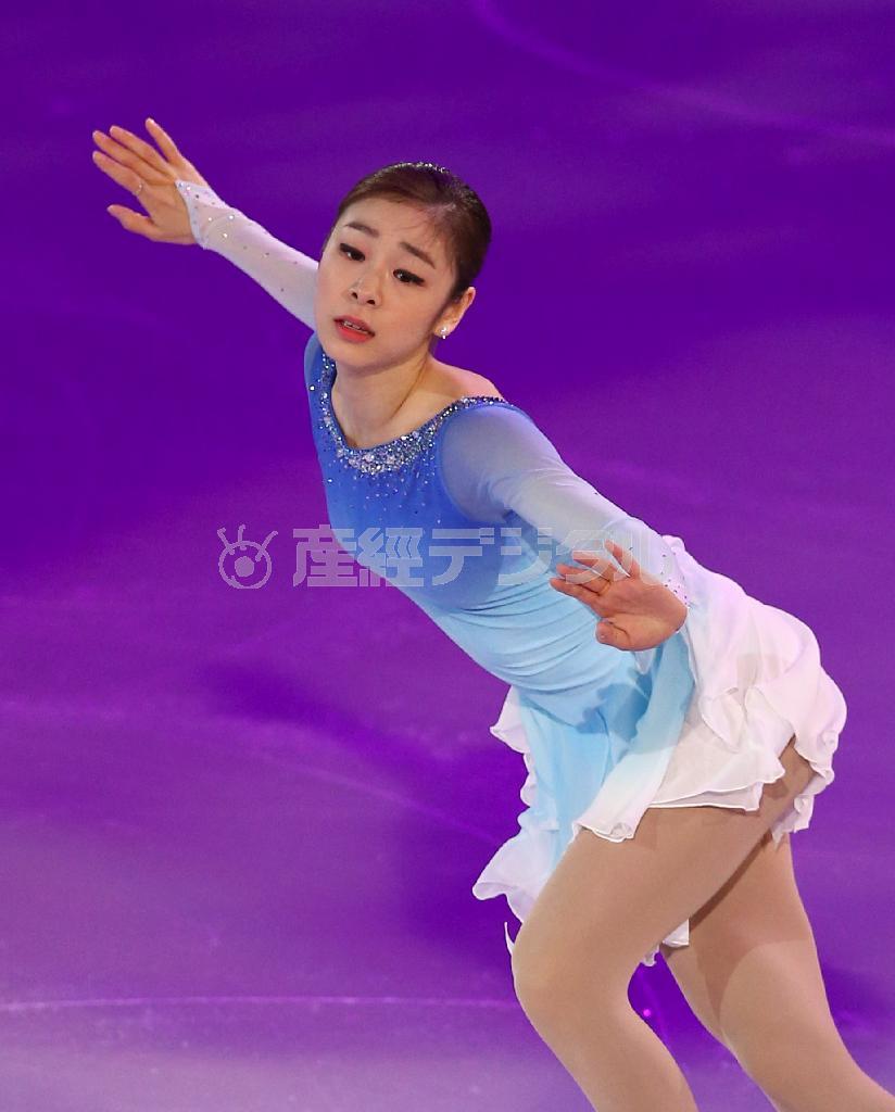 相変わらず情感たっぷりの演技で会場を魅了した金妍児（キム・ヨナ）＝２０１４年２月２２日、ロシア・ソチのアイスベルク・スケーティング・パレス（大里直也撮影）