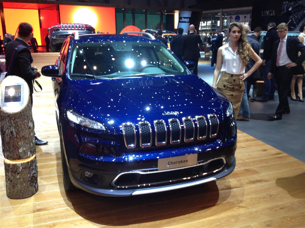 米クライスラーのＳＵＶブランド「ジープチェロキー」＝４日、ジュネーブモーターショー