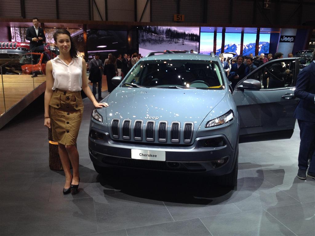 米クライスラーのＳＵＶ「ジープ・チェロキー」＝４日、ジュネーブモーターショー