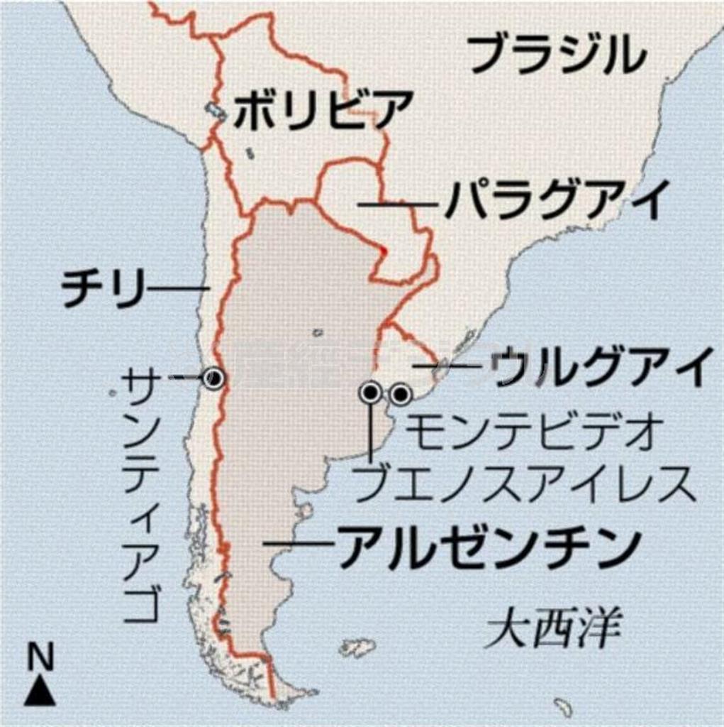 ボリビア、パラグアイ、アルゼンチン