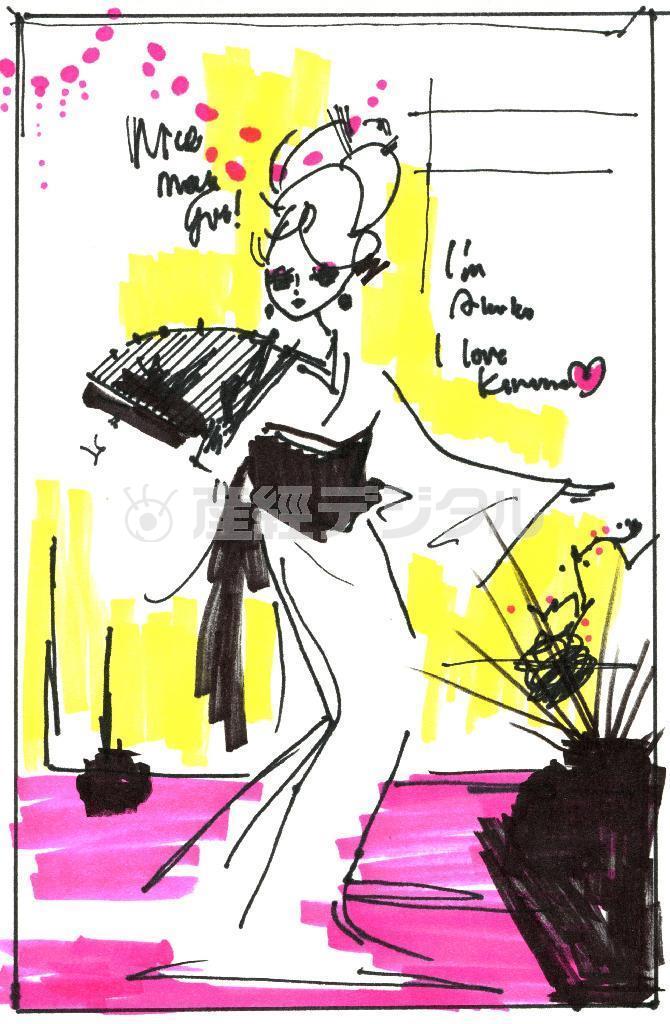 日本文化を英語で紹介（イラスト：平松昭子さん提供）。ｈｔｔｐ：／／ｋｉｍｏｎｏｓｎａｃｋ．ｂｌｏｇｓｐｏｔ．ｃｏｍ