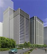 三菱地所が取り組む大手町再開発のイメージ図。左側の建物にサービスアパートメントが入居する