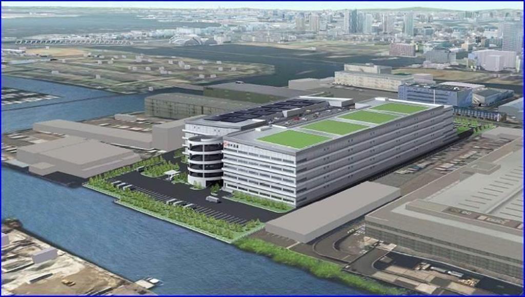 日本通運が２０１６年４月に稼働させる予定の「新東京物流センター（仮称）」の完成イメージ