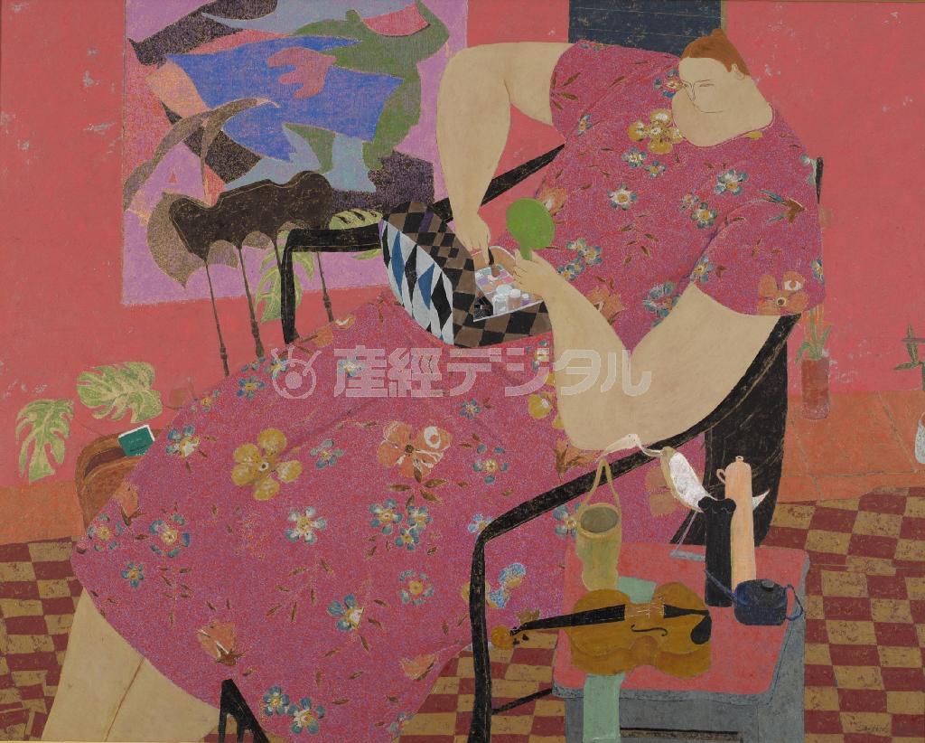 新制作協会＿金森宰司「ライフ『タピストリーのある部屋で』」２０１１年＿油彩、カンバス（提供写真）