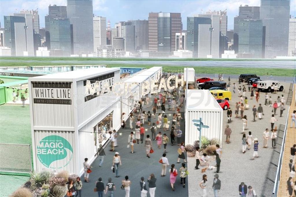 スポーツ、アウトドアをコンセプトにしたショップが並ぶ「ＷＨＩＴＥ＿ＬＩＮＥ」エリア（「ＭＡＧＩＣ＿ＢＥＡＣＨ」提供）