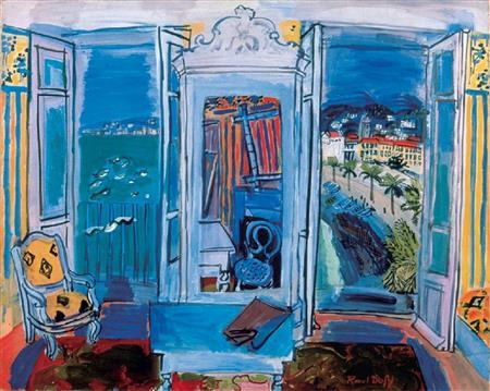 【デュフィ展】「ニースの窓辺」１９２８年＿島根県立美術館。（Ｃ）ＡＤＡＧＰ、Ｐａｒｉｓ＆ＪＡＳＰＡＲ，Ｔｏｋｙｏ，２０１４＿Ｅ０９７２