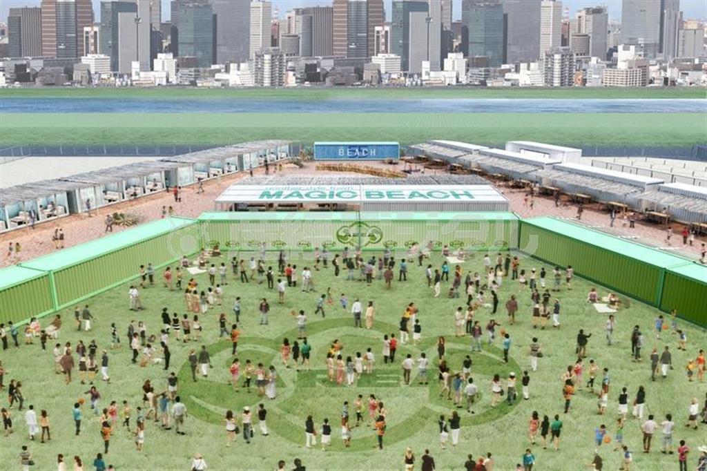 東京都江東区の「ＭＡＧＩＣ＿ＢＥＡＣＨ（マジック・ビーチ）」（新交通システムゆりかもめ「新豊洲（とよす）駅」前）のイメージ図（提供写真）