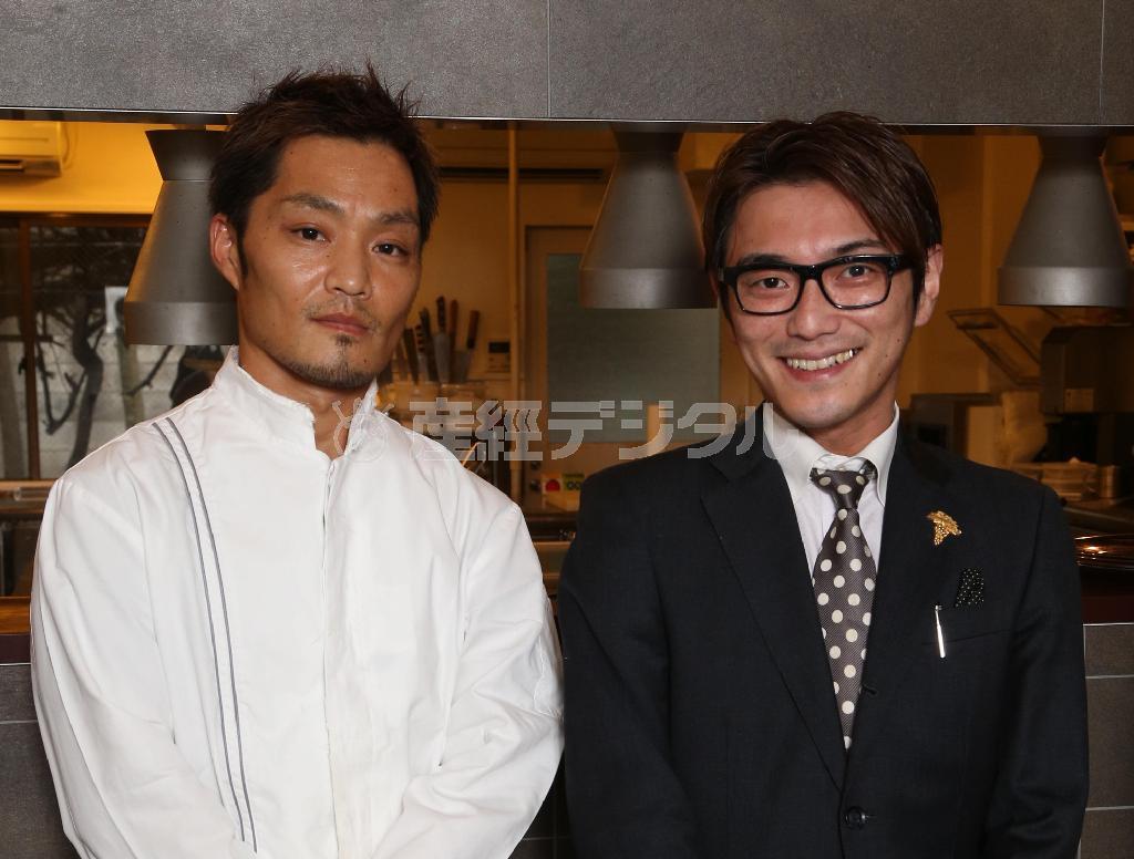 シェフの長野浩丈さん（左）と、支配人の打田誠直さん＝２０１４年６月１３日、京都市中京区（恵守乾撮影）