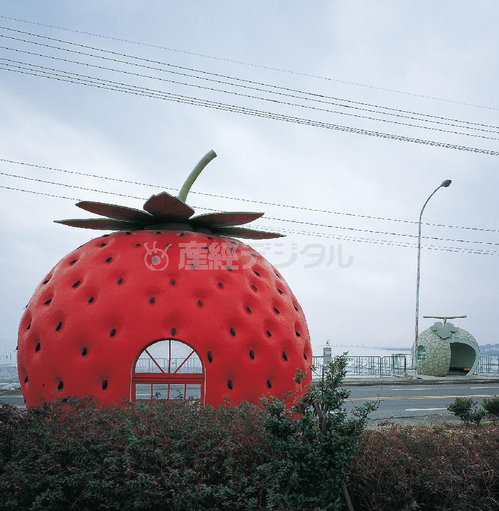 都築響一≪「フルーツバス停＿『珍日本紀行』より》１９９３年（東京都写真美術館蔵、提供写真）