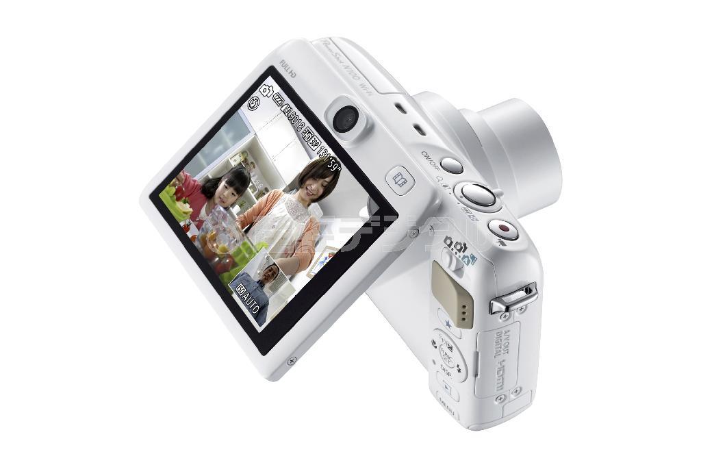 ＰｏｗｅｒＳｈｏｔ＿Ｎ１００。３．０型の大型チルト式液晶で地面からの撮影も楽々です。キヤノンオンラインショップ価格３万４８００円＋税（提供写真）。ｈｔｔｐ：／／ｃａｎｏｎ．ｊｐ／
